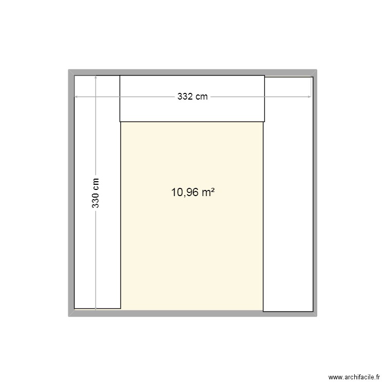 cuisine. Plan de 1 pièce et 11 m2