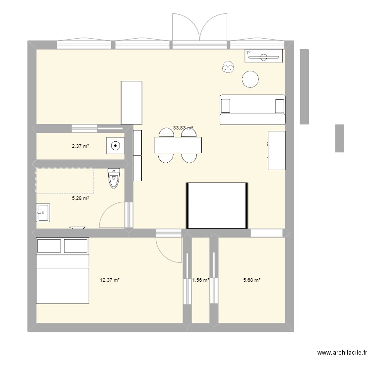 LANDEDA 2. Plan de 6 pièces et 61 m2