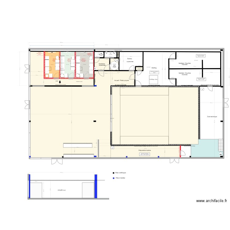 BOX 1 banquettes. Plan de 9 pièces et 484 m2