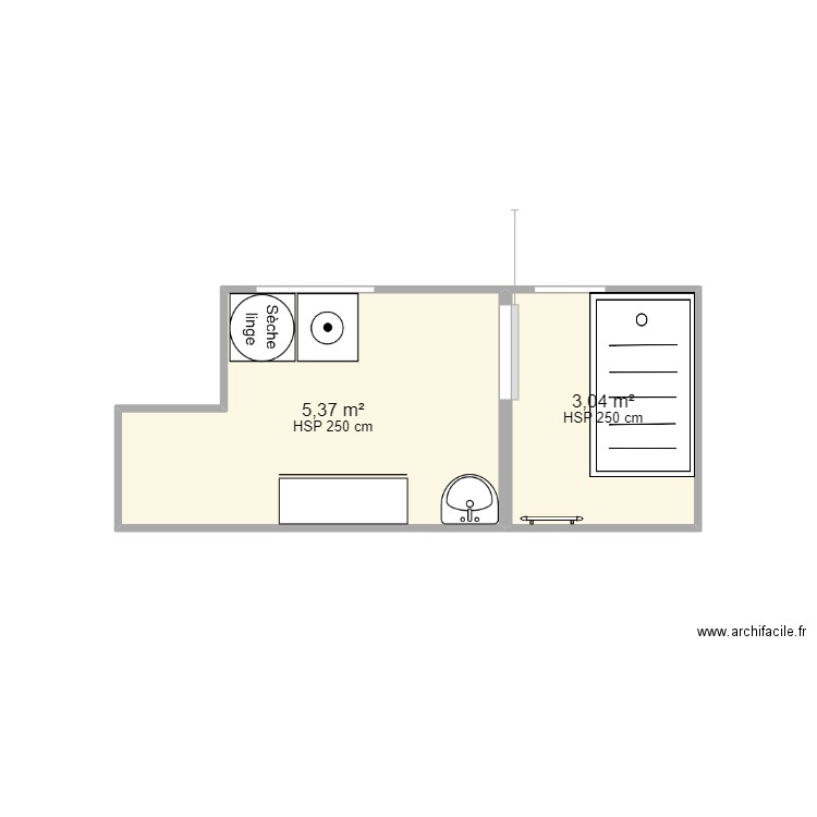 maison . Plan de 2 pièces et 8 m2