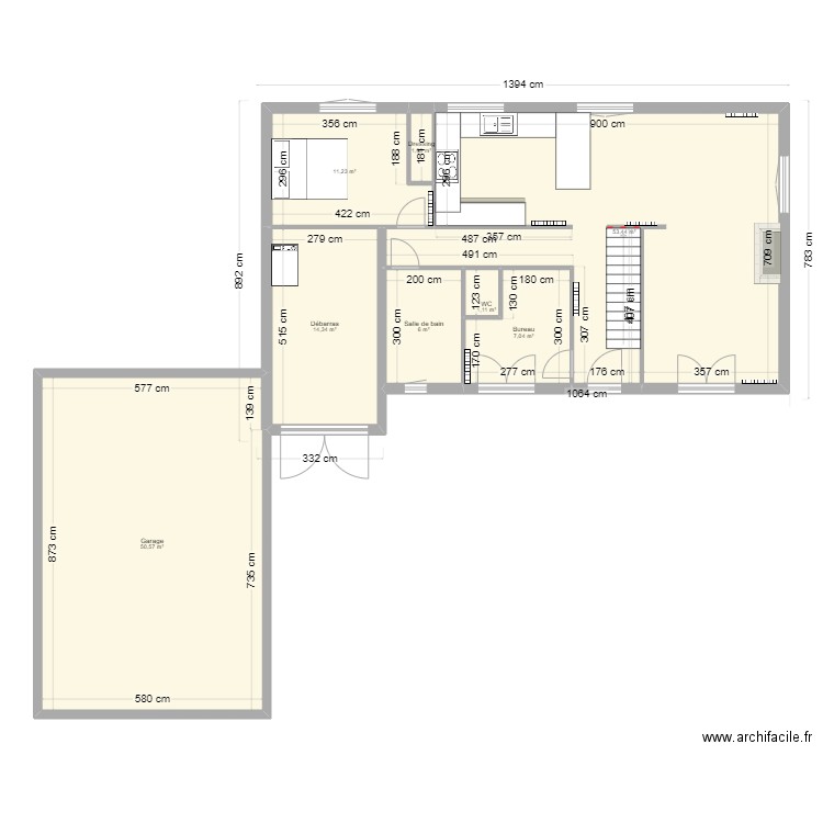 Missiriac. Plan de 22 pièces et 238 m2