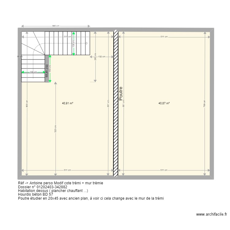 antoine perso. Plan de 2 pièces et 82 m2