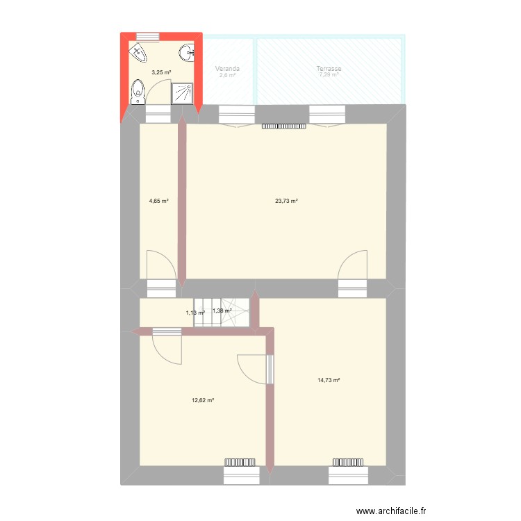 Montagny 2. Plan de 14 pièces et 135 m2