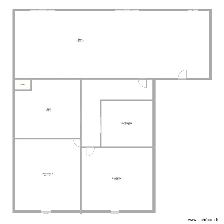 BARBINI. Plan de 6 pièces et 290 m2