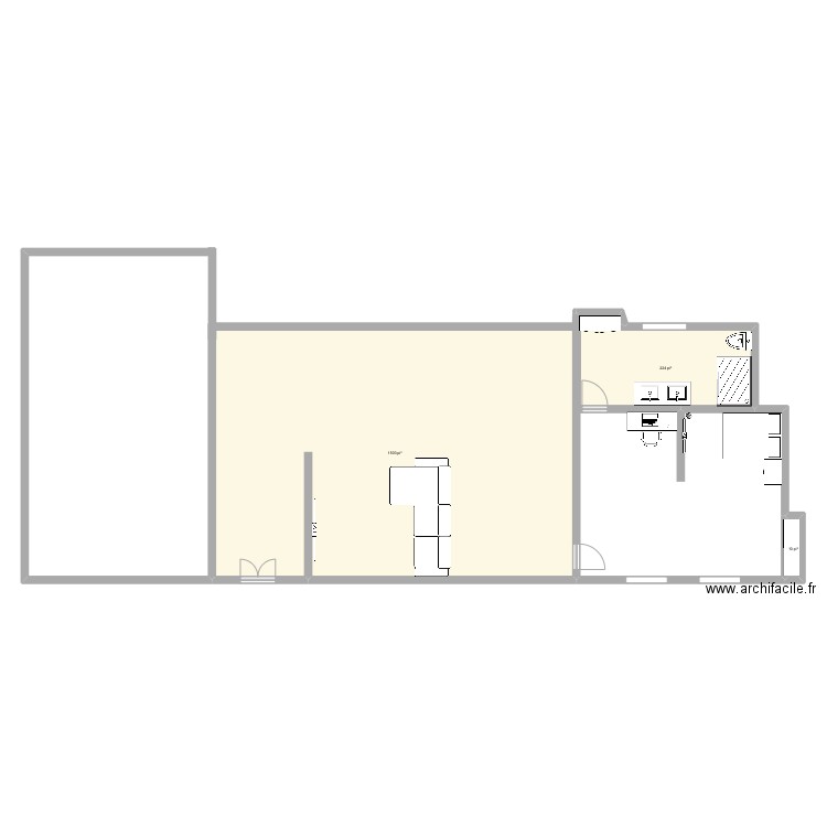 Maison prs . Plan de 3 pièces et 161 m2