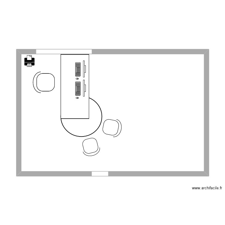 Bureau Ruspini. Plan de 1 pièce et 62 m2