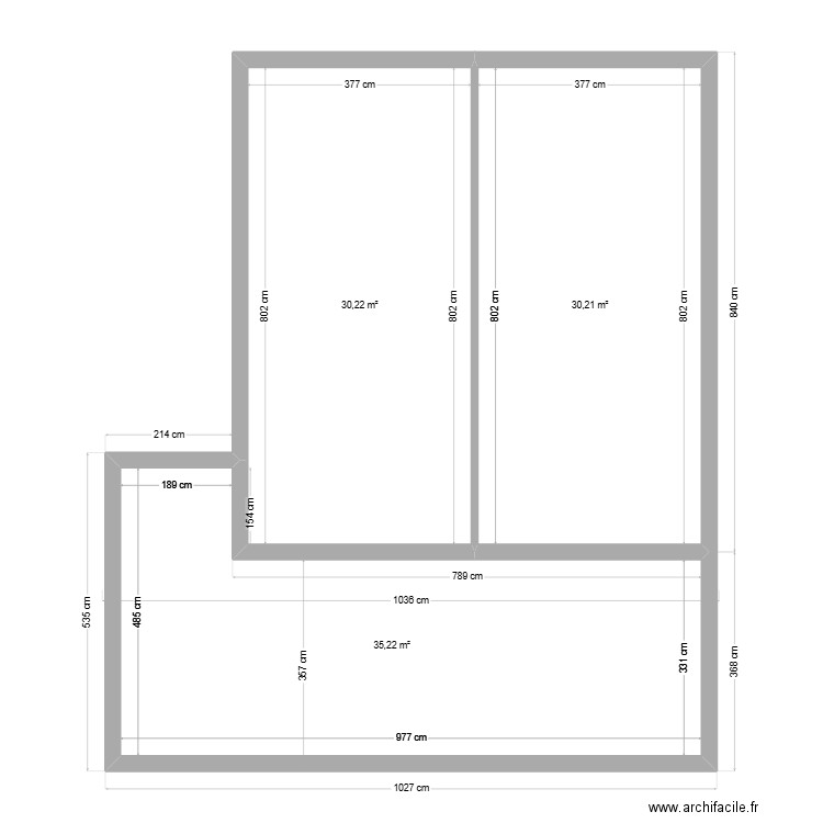 didier. Plan de 3 pièces et 96 m2