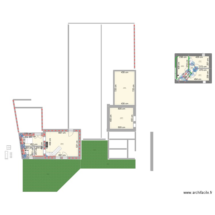 gautrais 2.1 base vide cote verouillées. Plan de 16 pièces et 211 m2