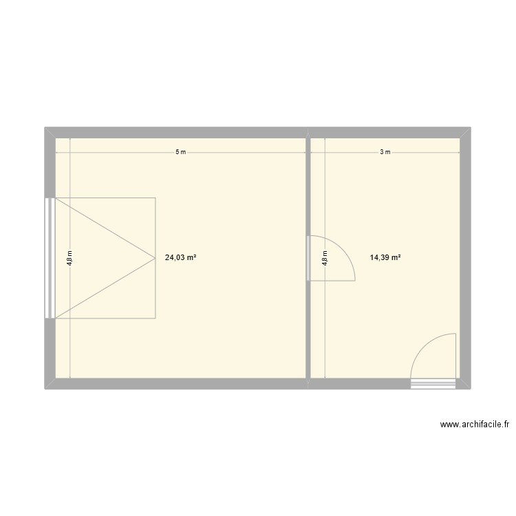 Garage. Plan de 2 pièces et 38 m2