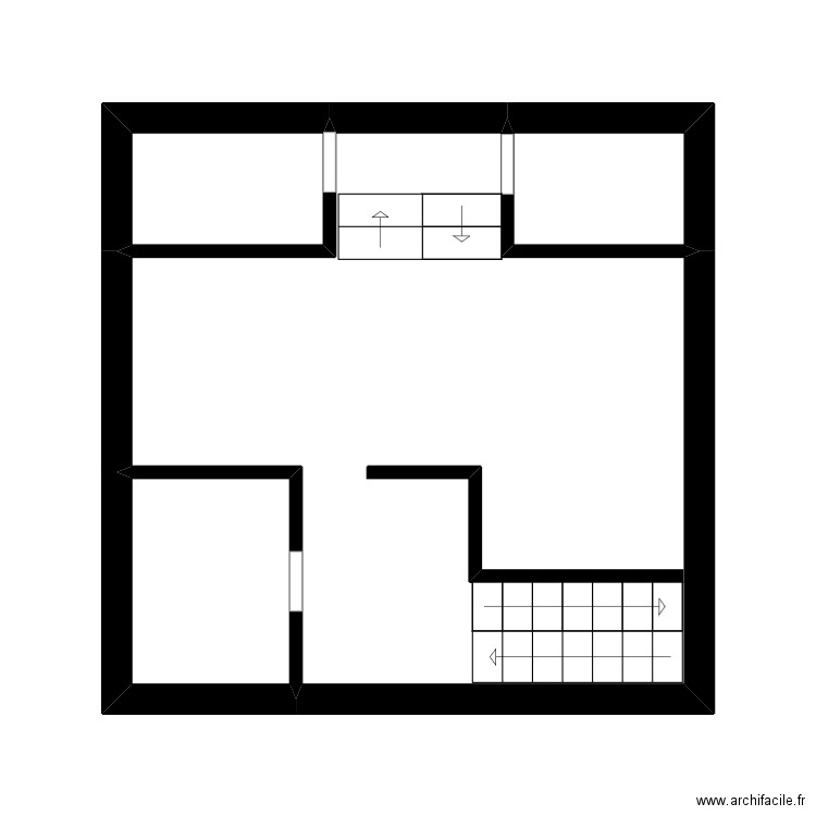 mj  1er étage. Plan de 4 pièces et 22 m2