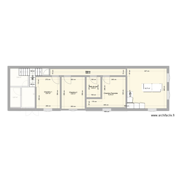 Geaune. Plan de 12 pièces et 134 m2