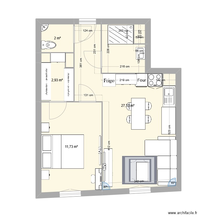 villa candide. Plan de 6 pièces et 44 m2