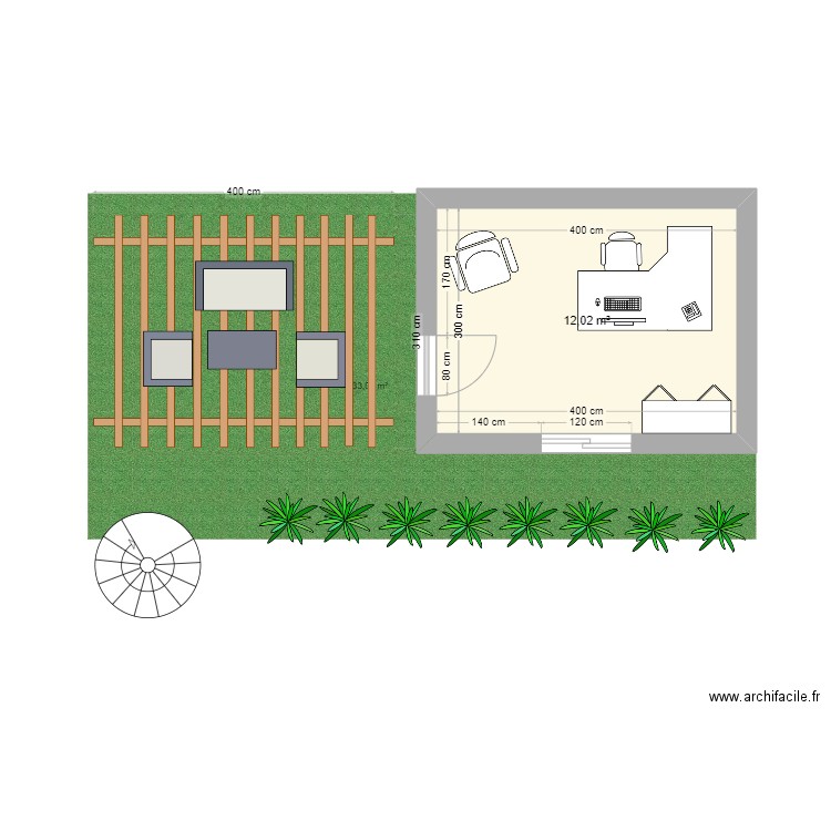 TERRASSE SAO BENTO. Plan de 1 pièce et 12 m2