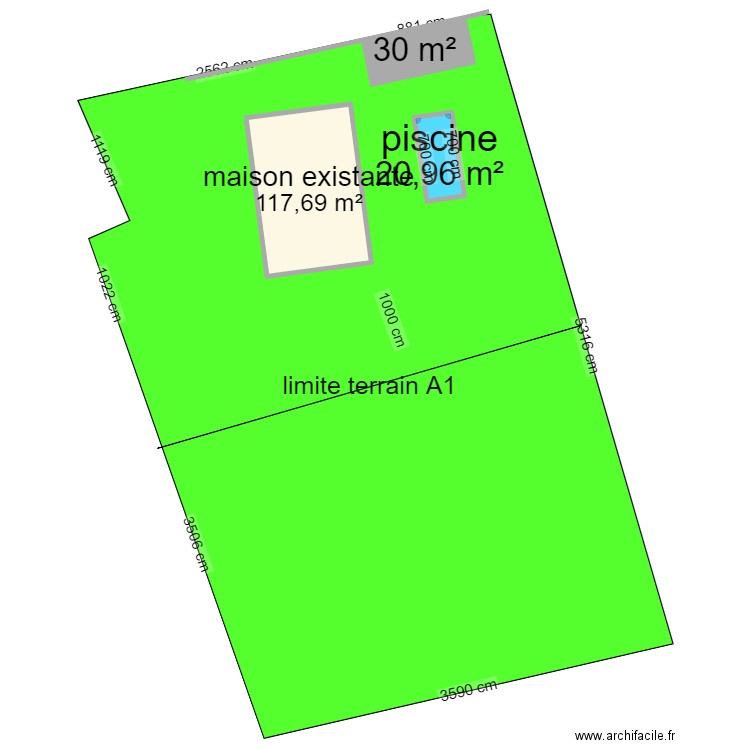 DP2 STE CROIX. Plan de 3 pièces et 169 m2