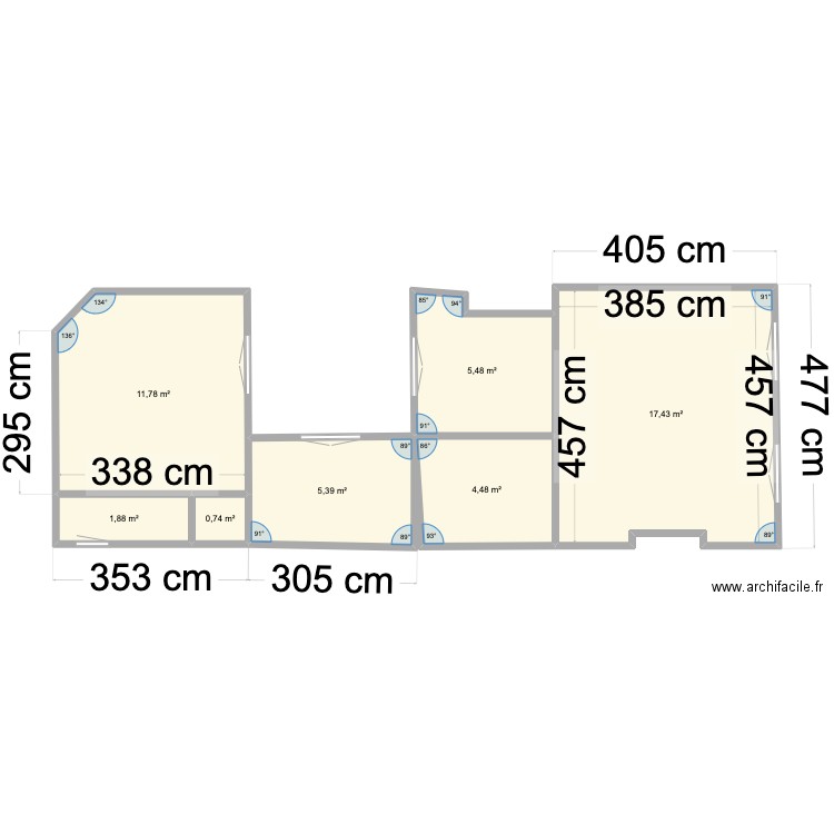 6 av parmentier v3. Plan de 7 pièces et 47 m2