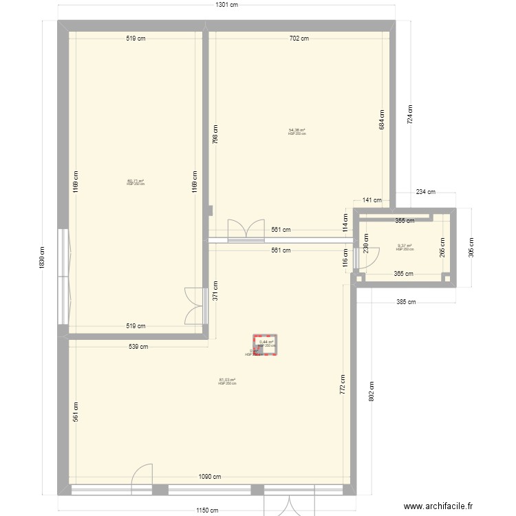 BC_HDC. Plan de 6 pièces et 207 m2