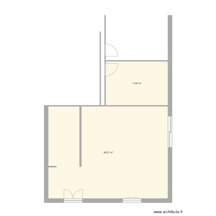 Plan appartement. Plan de 2 pièces et 58 m2