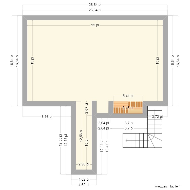 sous-sol. Plan de 1 pièce et 40 m2