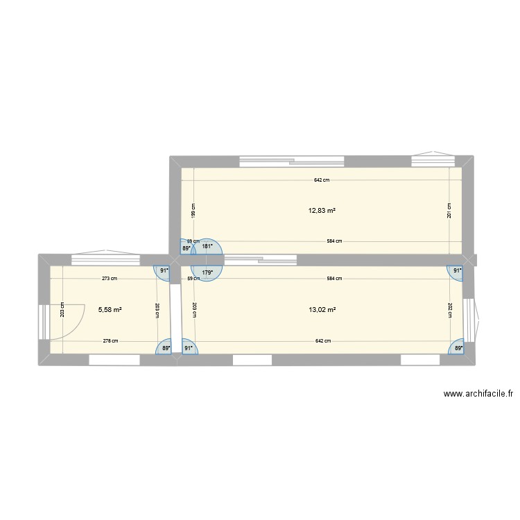 plan avant. Plan de 3 pièces et 31 m2