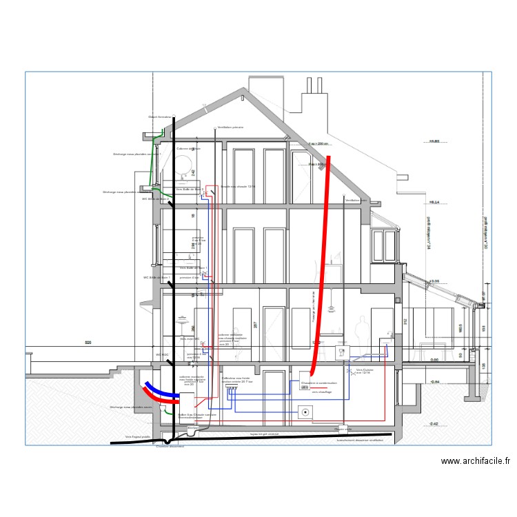 Plan Plmberie maison vision laterale 2. Plan de 0 pièce et 0 m2