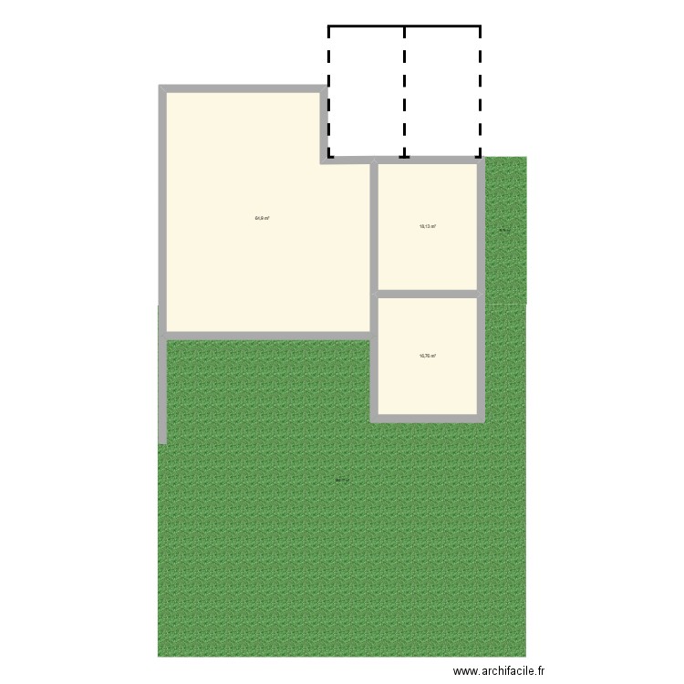 Plan Carnac V1. Plan de 3 pièces et 100 m2