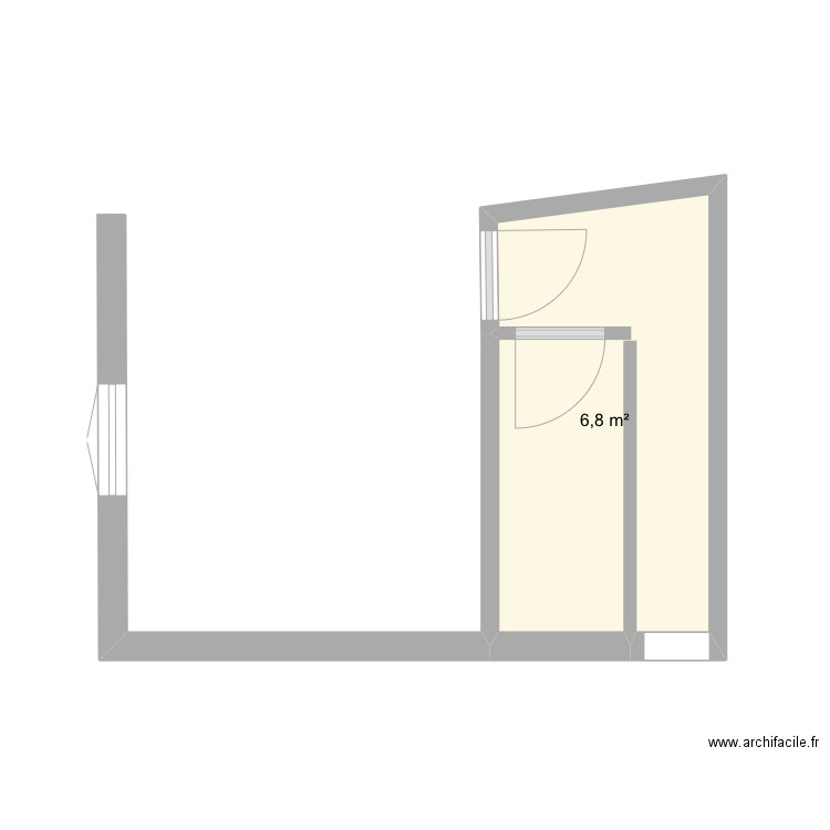 Studio. Plan de 1 pièce et 7 m2