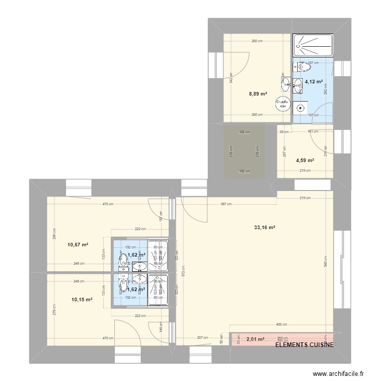 Closerie Reynier 11. Plan de 14 pièces et 82 m2