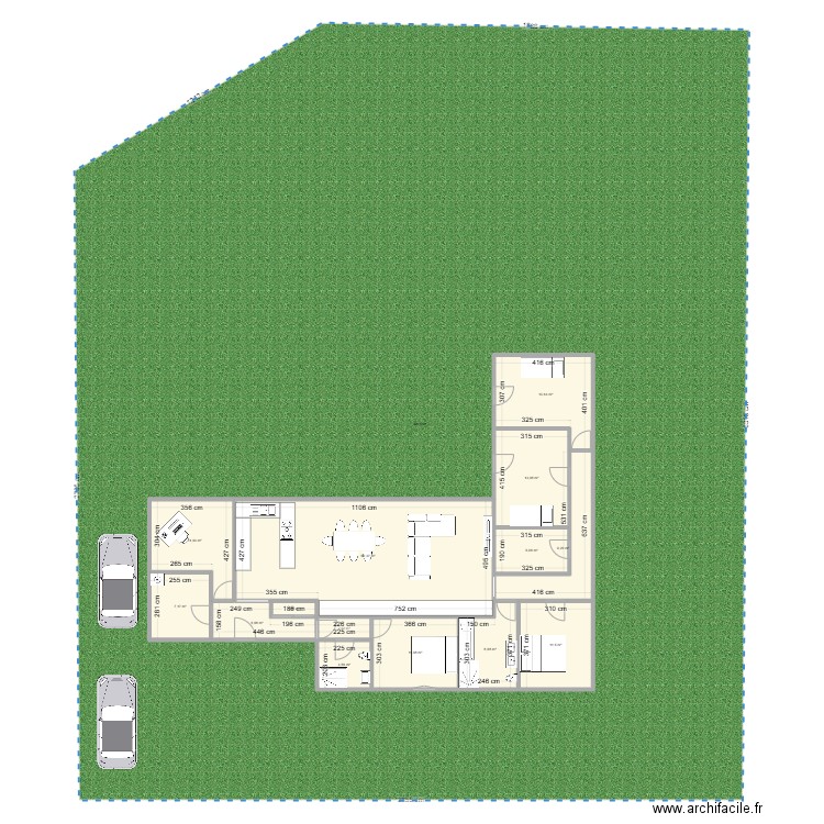 Test 3. Plan de 14 pièces et 157 m2