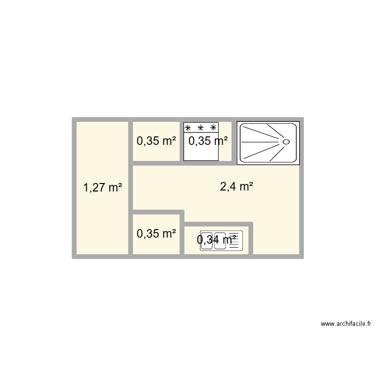 fourgon. Plan de 6 pièces et 5 m2