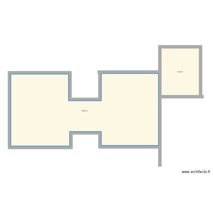 Nc’gnfjrj. Plan de 2 pièces et 123 m2