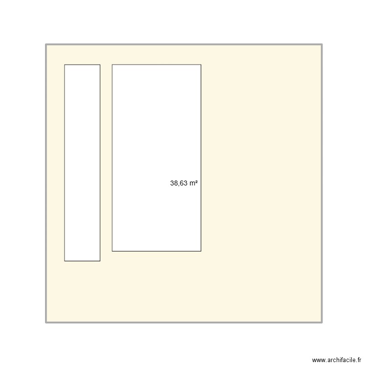 C1 - S2. Plan de 1 pièce et 39 m2