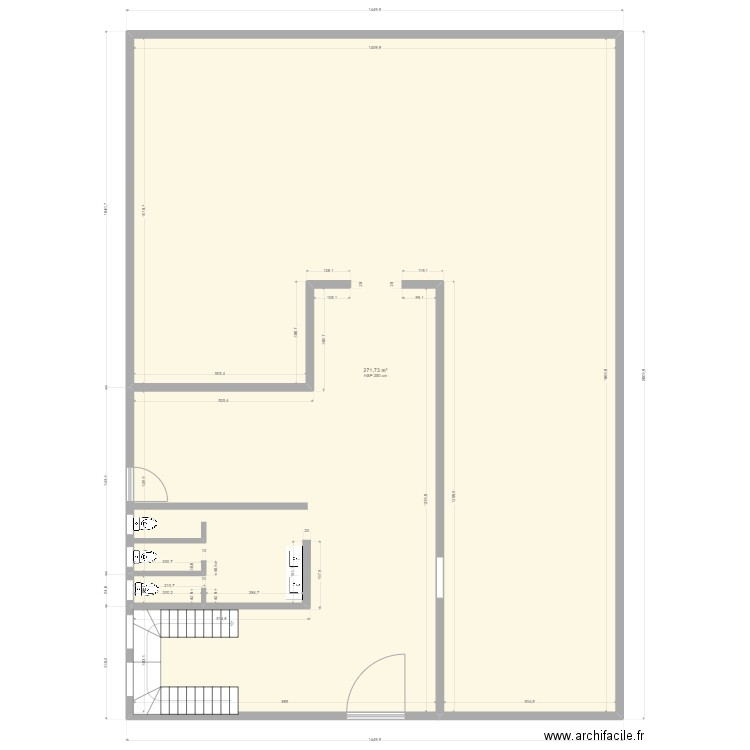 كتاب قراني. Plan de 1 pièce et 272 m2