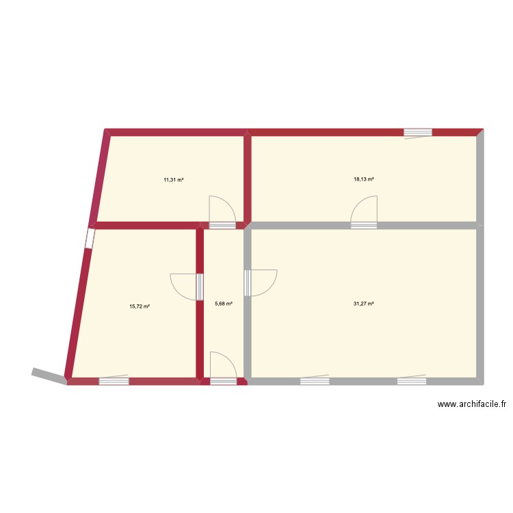 plan maison avant. Plan de 5 pièces et 82 m2