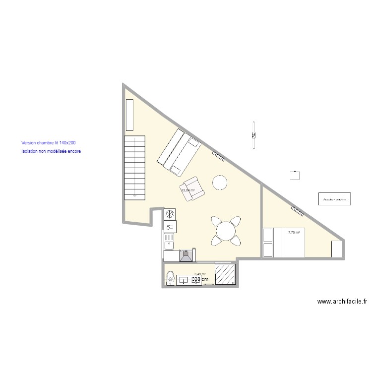 Maldoyenne 3eme_aménagement 3. Plan de 3 pièces et 44 m2