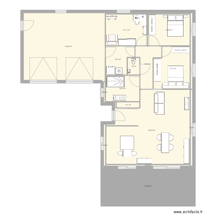 futur maison. Plan de 15 pièces et 165 m2