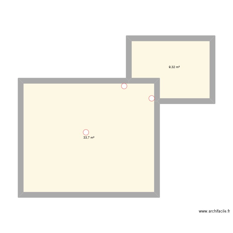 antoine espace vert . Plan de 2 pièces et 43 m2