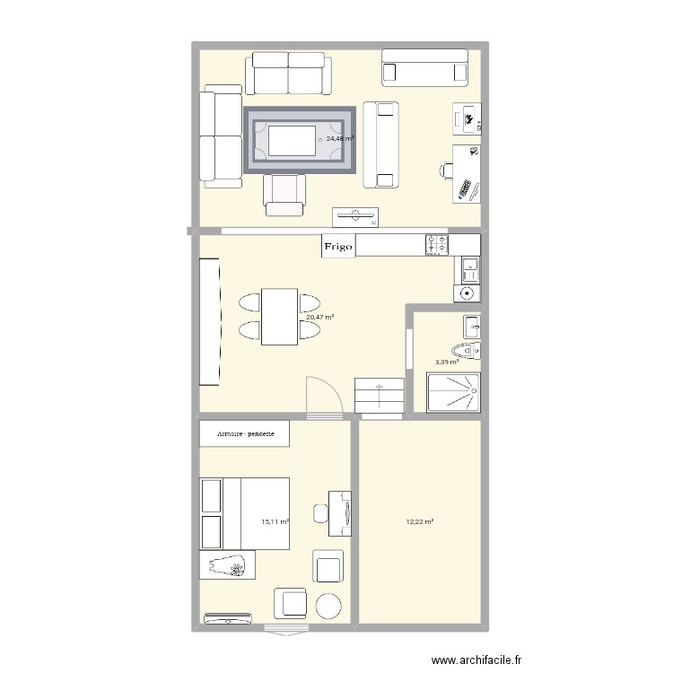 Maison. Plan de 5 pièces et 76 m2