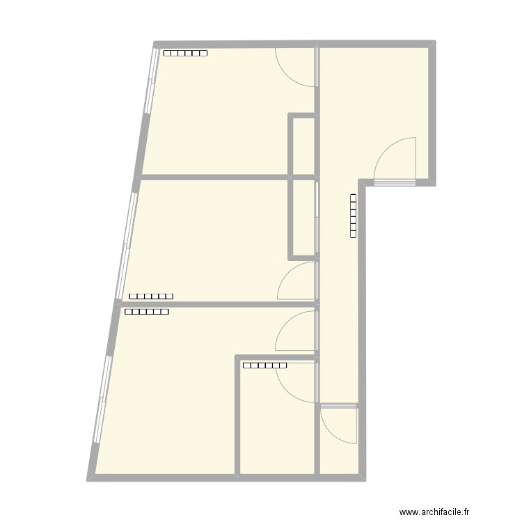 croix rousse vide. Plan de 6 pièces et 53 m2