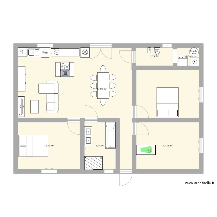 FUTUR MAISON. Plan de 6 pièces et 83 m2