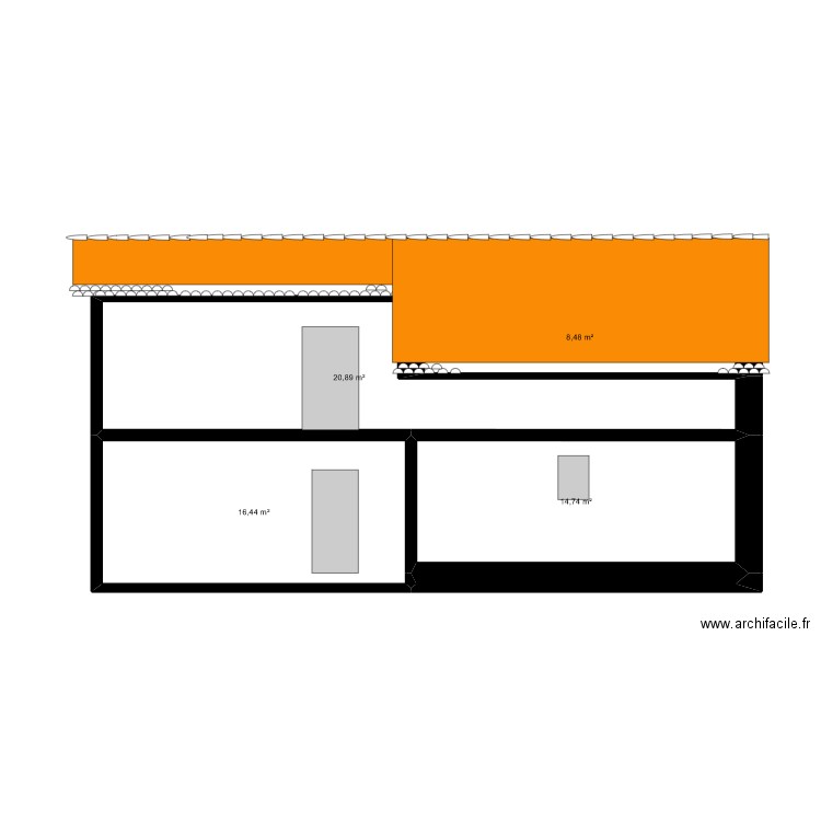 BERGERIE PLAN FACADES NORD. Plan de 5 pièces et 61 m2