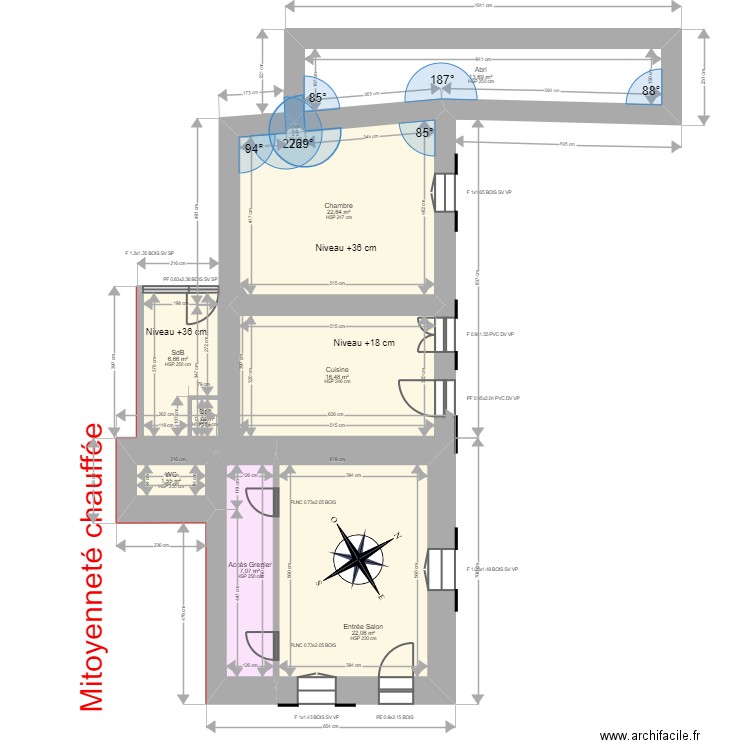 MICHEL Thomas. Plan de 8 pièces et 91 m2