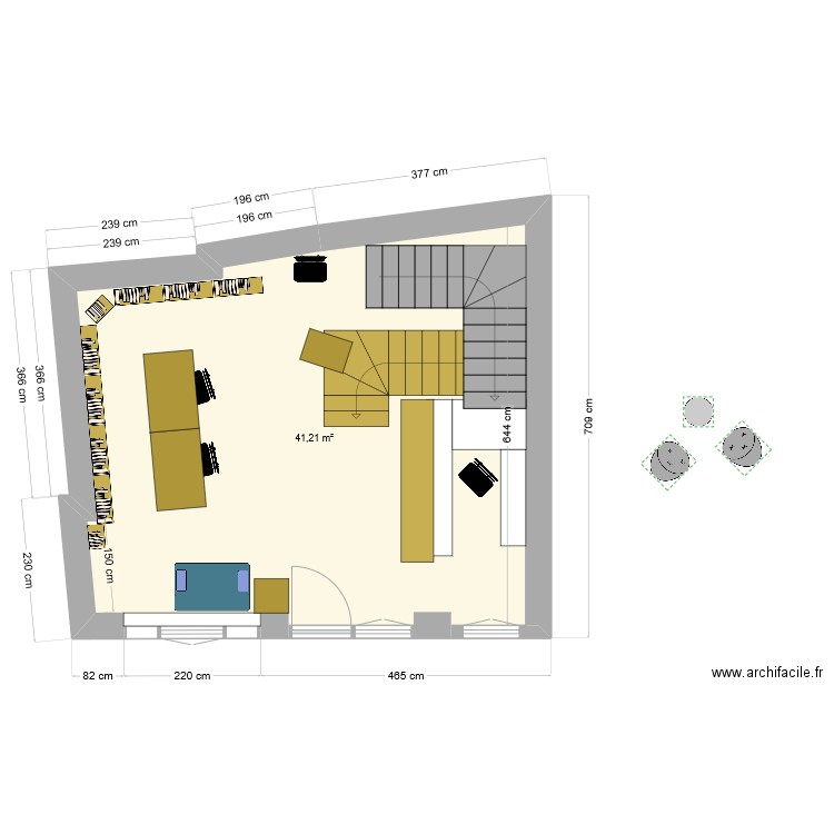 Castelnau. Plan de 1 pièce et 41 m2