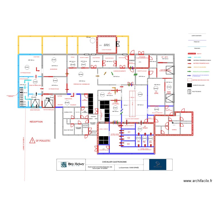  ERNÉE CHEVALIER PROJET STOCKAGE. Plan de 35 pièces et 686 m2