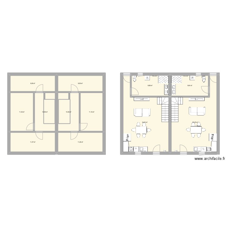 Venette. Plan de 12 pièces et 172 m2