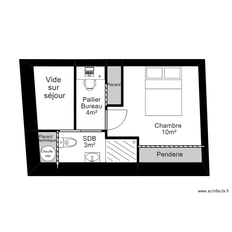 logement 34 la grellerie. Plan de 11 pièces et 94 m2