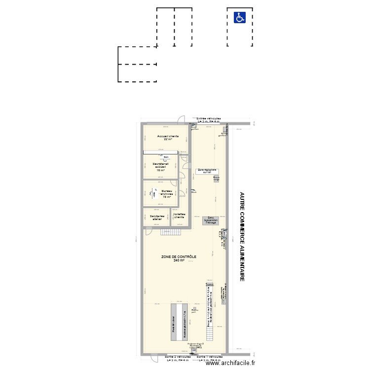 CCT VL  C.A.V. Contrôle Auto VILLEMANDEUR. Plan de 6 pièces et 318 m2