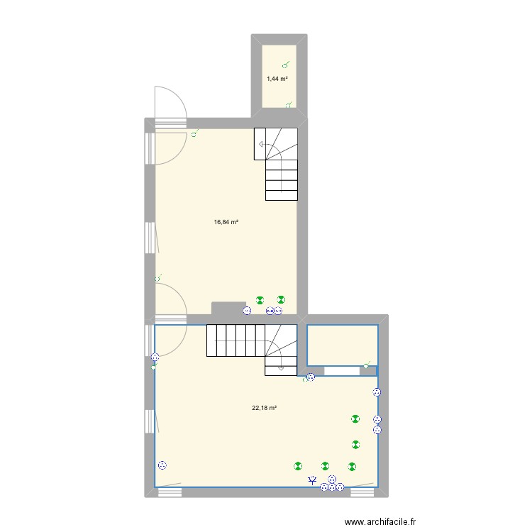 Maison molay . Plan de 3 pièces et 40 m2