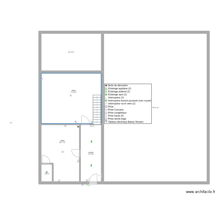 Maurice patrice. Plan de 6 pièces et 247 m2