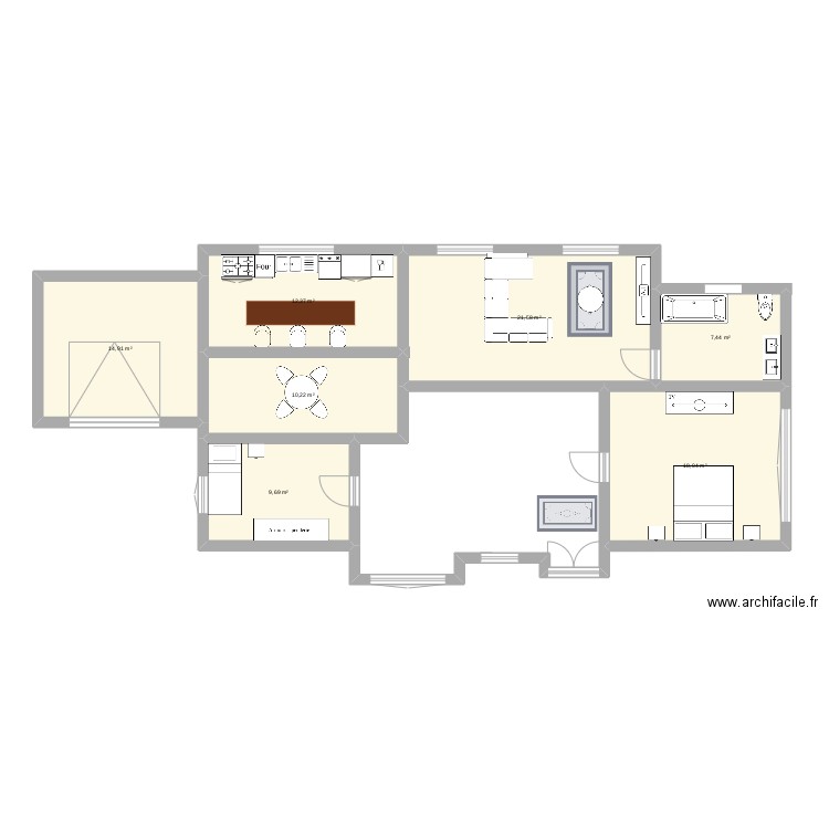 maison. Plan de 7 pièces et 94 m2