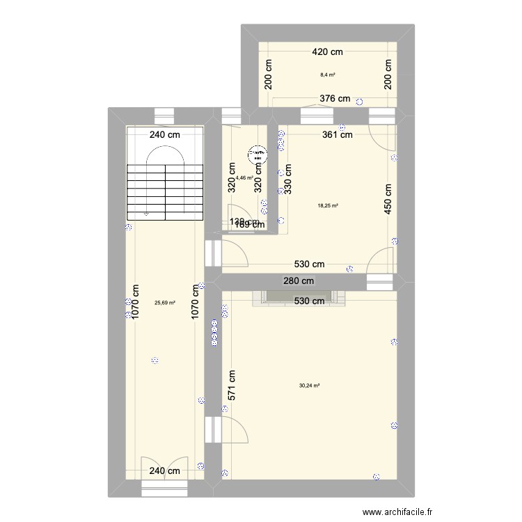 Maison prêch. Plan de 5 pièces et 87 m2